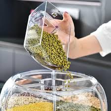 360° Rotating Rice and Grain Storage Container Dispenser Set