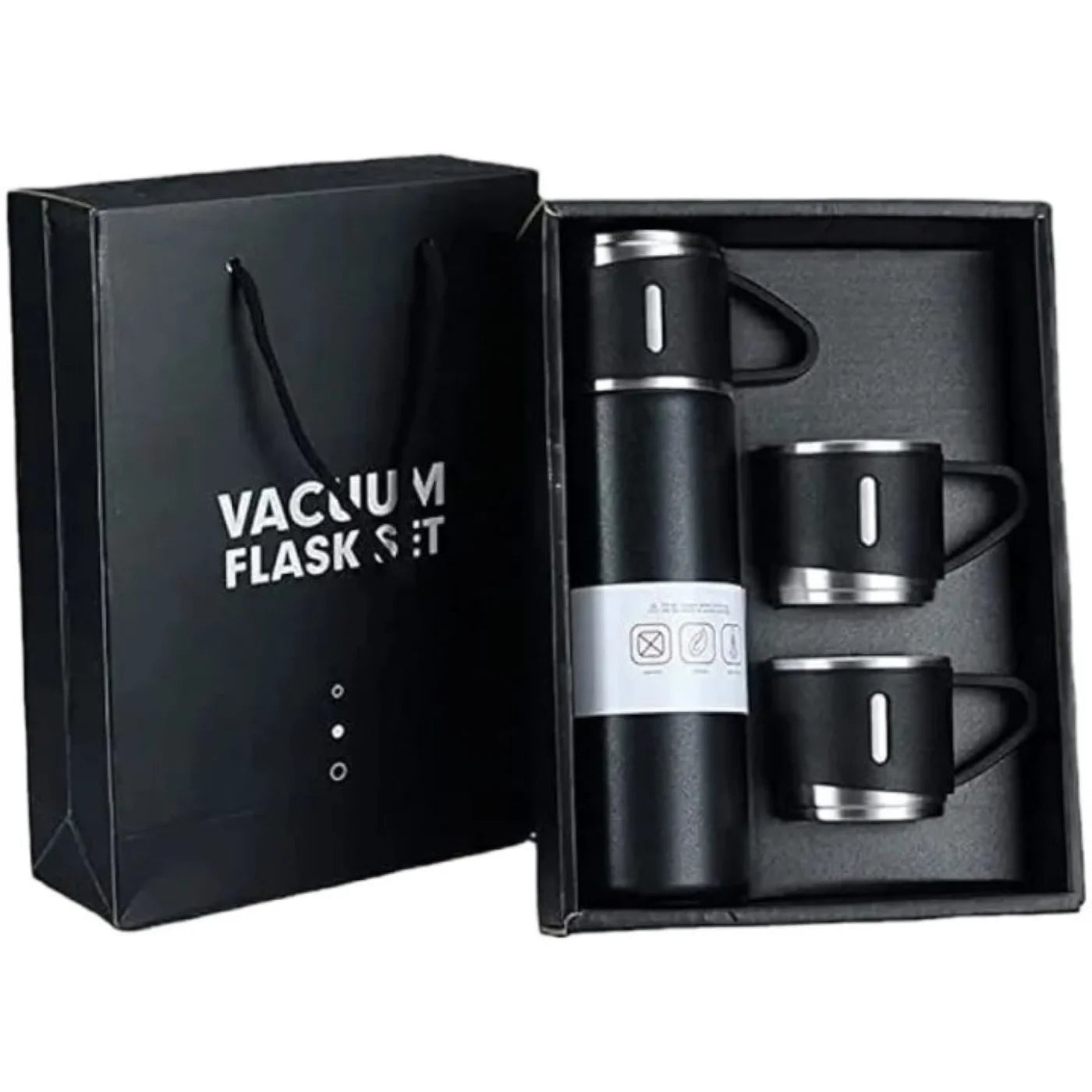 3-Cup 500ML Double-Layer Stainless Steel Vacuum Flask Set