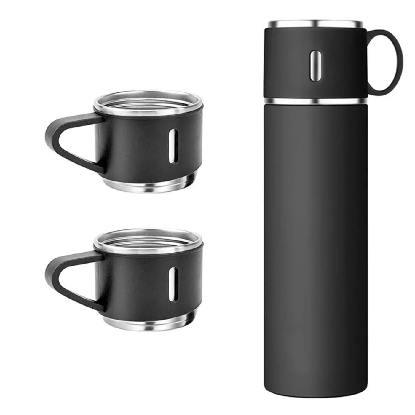 3-Cup 500ML Double-Layer Stainless Steel Vacuum Flask Set