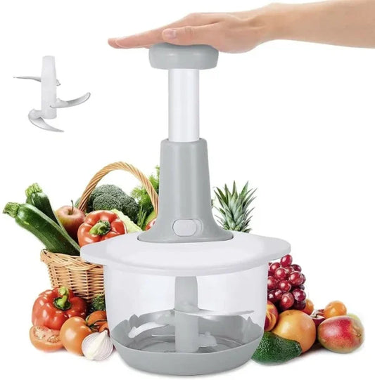 2L Manual Hand Push Chopper & Multifunctional Mixer