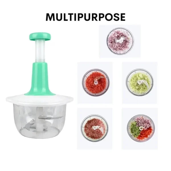 1.5L Manual Hand Push Chopper & Multifunctional Mixer