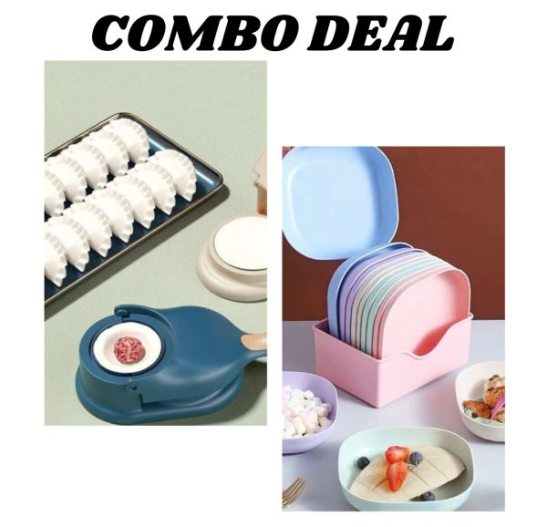 Combo Deal: Spit Bone Plate + Dumpling & Samosa Maker (Pack of 2)